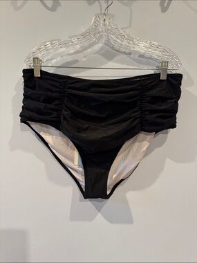 NWT Cupshe Swimsuit bottoms Black with Rushing